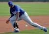 The Winnipeg Goldeyes picked up former MLB infielder Darnell Sweeney, shown during 2017 spring training with the Los Angeles Dodgers, in the first round of this year's American Association dispersal draft. (AP Photo/Matt York)
