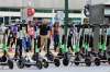 (Eduardo Contreras/San Diego Union-Tribune/TNS)
All large number of rental scooters parked on a sidewalk in San Diego. A recent report recommends the City of Winnipeg ask the provincial government of Manitoba to approve a trial for e-scooters to operate on the city’s transportation network.