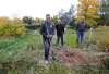 RUTH BONNEVILLE / WINNIPEG FREE PRESS
Mayor Brian Bowman, left, with St. James coun. Scott Gillingham and River Heights coun. John Orlikow, plant a cottonwood tree along the banks of Sturgeon Creek near Grant's Old Mill on Wednesday. The tree planting tour for National Tree Day started early in the morning for the Mayor as he planted a tree in each of the City of Winnipeg’s electoral wards in support of the Million Tree Challenge.