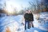 Niki Card and her son, Nolan Card, saw their family excursion on the Seine River in John Bruce Park turn awful when Nolan crashed through the ice and fell up to his waist in the freezing water. (Mikaela MacKenzie / Winnipeg Free Press)