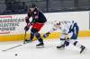 AP Photo/Jay LaPrete
Pierre-Luc Dubois, left, carries the puck up ice against Tampa Bay Lightning's Anthony Cirelli during the first period of their game on Thursday.