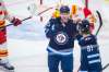MIKAELA MACKENZIE / WINNIPEG FREE PRESS FILES
Winnipeg Jet Paul Stastny, left, celebrates a goal with Kyle Connor against the Calgary Flames. After going point-less in the first four games of the season, the 15-year veteran has netted two goals and four assists.