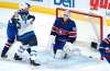 Montreal Canadiens goaltender Jake Allen reacts to a goal by Winnipeg Jets' Paul Stastny, left, during first period NHL hockey action in Montreal on Thursday, March 4, 2021. THE CANADIAN PRESS/Paul Chiasson