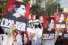 Poster shows deposed Myanmar leader Aung San Suu Kyi during a street march in Yangon, Myanmar.
(AP Photo)