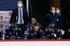 JOHN WOODS / THE CANADIAN PRESS 
Winnipeg Jets' Blake Wheeler (26), Paul Stastny (25) and Pierre-Luc Dubois (13) talk between shifts against the Toronto Maple Leafs during first period NHL action in Winnipeg on Wednesday, March 31, 2021.