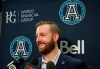 Toronto Argonauts newly acquired quarterback Matt Nichols speaks to the media in Toronto on Monday, February 10, 2020. THE CANADIAN PRESS/Nathan Denette