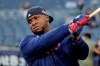 FILE - In this Oct. 4, 2019, file photo, Minnesota Twins third baseman Miguel Sano prepares to take batting practice before Game 1 of an American League Division Series baseball game against the New York Yankees, in New York. Minnesota Twins slugger Miguel Sanó told a Dominican Republic newspaper he's being blackmailed, having been accused of kidnapping and assault. The Twins said Thursday, June 18, 2020, they're aware of the report in El Nuevo Diario and still trying to gathering more information about the situation surrounding Sanó, who signed a three-year, $30 million contract in January and will move to first base if and when the 2020 season begins. (AP Photo/Seth Wenig, File)