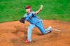 FILE - Philadelphia Phillies' Garrett Cleavinger pitches during the ninth inning of a baseball game against the New York Mets in Philadelphia, in this Thursday, Sept. 17, 2020, file photo. The Los Angeles Dodgers acquired pitcher Garrett Cleavinger from the Philadelphia Phillies in a three-way trade with Tampa Bay and Philadelphia on Tuesday, Dec. 29, 2020. The Dodgers will send minor league infielder Dillon Paulson and a player to be named later or cash considerations to Tampa Bay, while the Rays will send left-handed pitcher José Alvarado to Philadelphia to complete the transaction. (AP Photo/Matt Slocum, File)