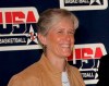 FILE - In this April 15, 2009, file photo, USA Basketball women's national team director Carol Callan attends a news conference in Storrs, Conn. Callan will step down after the Tokyo Olympics to focus on her role as the president of FIBA Americas. She has been with the national team since 1995 and has worked behind the scenes to help the U.S. win six consecutive Olympic gold medals. (AP Photo/Bob Child, File)