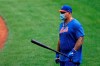 New York Mets catcher Wilson Ramos takes batting practice during a baseball workout at Citi Field in New York, Friday, July 3, 2020. (AP Photo/Adam Hunger)