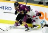 FILE- In this Feb. 10, 2019, file photo, Jonna Curtis, left, a forward on Team Stecklein, battles for the puck with Michelle Picard, right, a defender on Team Szabados, during the NWHL All-Star Hockey Game in Nashville, Tenn. The women's hockey league thinks it can make it work with the same kind of COVID-19 testing the NBA used in its Disney World bubble. Players, coaches and staff will essentially be limited to hotel and Herb Brooks Arena, the site of the 1980 ‚ÄúMiracle on Ice‚Äù that serves as a historic setting for a unique season. (AP Photo/Mark Humphrey, File)