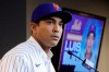 FILE - In this Jan. 24, 2020, file photo, New York Mets new manager Luis Rojas speaks during a baseball news conference after his introduction in New York. It’s been a bizarre offseason for the New York Mets — even by their standards. They dumped two different managers, cut Yoenis Céspedes’ salary, and ownership took a swing at selling a controlling share of the franchise before the proposed deal collapsed. (AP Photo/Bebeto Matthews, File)