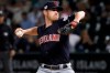 FILE - In this Sept. 25, 2019, file photo, Cleveland Indians starting pitcher Shane Bieber delivers during the first inning of the team's baseball game against the Chicago White Sox in Chicago. (AP Photo/Charles Rex Arbogast, File)