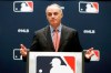 FILE - In this Nov. 21, 2019, file photo, baseball commissioner Rob Manfred speaks to the media at the owners meeting in Arlington, Texas. The chance that there will be no Major League Baseball season increased substantially Monday, June 15, 2020, when the commissioner's office told the players' association it will not proceed with a schedule amid the coronavirus pandemic unless the union waives its right to claim management violated a March agreement between the feuding sides. (AP Photo/LM Otero, File)