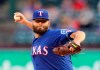 FILE - In this Tuesday, Sept. 10, 2019 file photo, Texas Rangers starting pitcher Lance Lynn throws during the first inning of the team's baseball game against the Tampa Bay Rays, in Arlington, Texas. Veteran right-hander Lance Lynn has been named the opening day starter for the Texas Rangers, a game that will come more than four months after manager Chris Woodward actually made that decision. Woodward revealed his choice Thursday, June 25, 2020. (AP Photo/Richard W. Rodriguez, File)