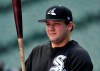 FILE - In this June 26, 2017, file photo, Chicago White Sox's Jake Burger watches during batting practice before the team's baseball game against the New York Yankees in Chicago. Burger is going to play in a local league this summer in his hometown of St. Louis after the White Sox approved the plan for their first-round pick in the 2017 amateur draft. The cancellation of this year's minor league season put prospects like Burger in a tough spot without anywhere to go for game action that could help continue their development. (AP Photo/Paul Beaty, File)