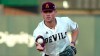 In this Feb. 18, 2020 photo Arizona State infielder Spencer Torkelson makes a play during an NCAA college baseball game in Phoenix, Ariz. The Detroit Tigers agreed to terms Tuesday, June 30, 2020 with No. 1 overall draft pick Spencer Torkelson, and the team said he's joining the player pool for this abbreviated season. (AP Photo/Rick Scuteri)