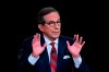 Moderator Chris Wallace of Fox News speaks as President Donald Trump and Democratic presidential candidate former Vice President Joe Biden participate in the first presidential debate Tuesday, Sept. 29, 2020, at Case Western University and Cleveland Clinic, in Cleveland. (Olivier Douliery/Pool vi AP)