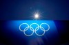 The Olympic rings are seen at Yokohama Baseball Stadium as the venue is prepared for softball competition at the 2020 Summer Olympics, Thursday, July 22, 2021, in Yokohama, Japan. (AP Photo/Matt Slocum)
