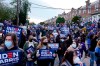 Supporters fill the street as Democratic presidential candidate former Vice President Joe Biden speaks during a stop in Philadelphia, Tuesday, Nov. 3, 2020. (AP Photo/Carolyn Kaster)