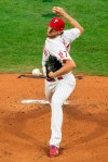 Philadelphia Phillies starting pitcher Aaron Nola throws during the first inning of a baseball game against the Miami Marlins, Friday, July 24, 2020, in Philadelphia. (AP Photo/Chris Szagola)