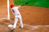 Philadelphia Phillies' Jay Bruce follows through after hitting a home run off Washington Nationals pitcher Max Scherzer during the sixth inning of a baseball game, Wednesday, Sept. 2, 2020, in Philadelphia. (AP Photo/Matt Slocum)