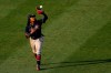 Atlanta Braves center fielder Ronald Acuna Jr. catches a fly out by Philadelphia Phillies' Bryce Harper during the fifth inning of the second baseball game in a doubleheader, Sunday, Aug. 9, 2020, in Philadelphia. (AP Photo/Matt Slocum)