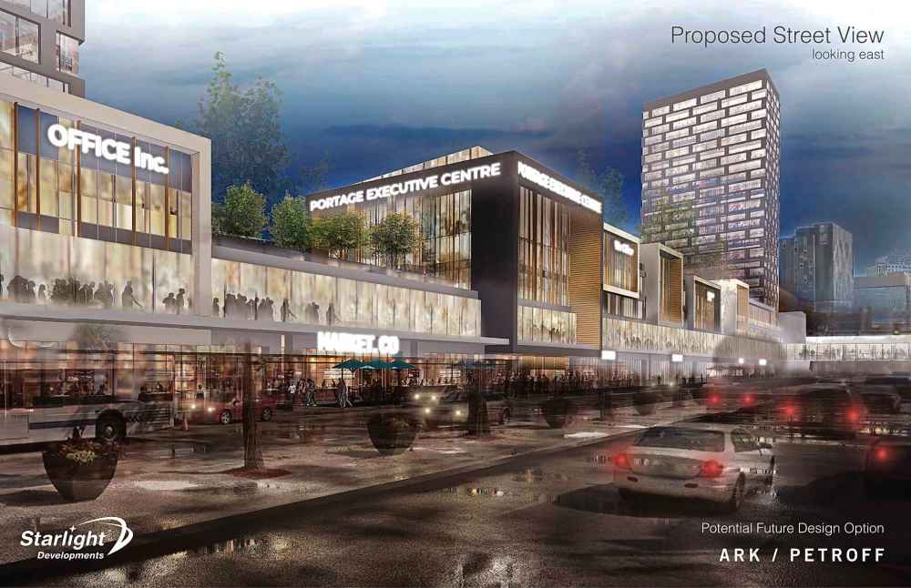 Renderings of the proposed redevelopment of Portage Place. (Ark / Petrof)