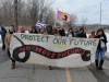 People leave the site after a blockade in the Mohawk community of Kahnawake, Que. that has halted rail traffic south of Montreal for more than three weeks is dismantled, on Thursday, March 5, 2020. THE CANADIAN PRESS/Ryan Remiroz