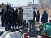 People protest at a rail blockade in St-Lambert, south of Montreal, Que. on Thursday, February 20, 2020 in solidarity with the Wet'suwet'en hereditary chiefs opposed to the LNG pipeline in northern British Columbia. THE CANADIAN PRESS/Ryan Remiorz