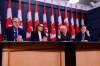 B'nai Brith CEO Michael Mostyn, right to left, and B'nai Brith Senior Legal Counsel David Matas are joined by Iranian-Canadian community leaders Avideh Motmaen-Far and Reza Banai as they hold a press conference at the National Press Theatre in Ottawa on Monday, Jan. 13, 2020. THE CANADIAN PRESS/Sean Kilpatrick