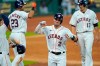 Houston Astros' Alex Bregman (2) celebrates after hitting a three-run home run against the Seattle Mariners during the third inning of a baseball game Monday, July 27, 2020, in Houston. (AP Photo/David J. Phillip)