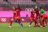 CP
Canada's players celebrate after winning 1-0 to United States during a women's semifinal soccer match at the 2020 Summer Olympics, Monday, in Kashima, Japan. (Fernando Vergara / The Asscoated Press)