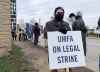 MAGGIE MACINTOSH / WINNIPEG FREE PRESS 
Erik Thomson, an associate professor of history and vice-president of the faculty association at the University of Manitoba, was among dozens who joined picket lines across the city Tuesday — the first day of an academic strike at U of M.