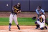 Pittsburgh Pirates' Josh Bell hits a two-run home run during the fourth inning of a baseball game against the Milwaukee Brewers Sunday, Aug. 30, 2020, in Milwaukee. (AP Photo/Morry Gash)