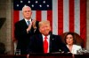 President Donald Trump delivers his State of the Union address to a joint session of Congress in the House Chamber on Capitol Hill in Washington, Tuesday, Feb. 4, 2020, as Vice President Mike Pence and Speaker Nancy Pelosi look on. (Leah Millis/Pool via AP)