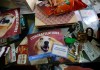 Congratulatory cards sent with boxes of packaged food and sweets by a non-government organization to be distributed among villagers lie at the desk of a Hindu temple official ahead of the inauguration of U.S. Vice President-elect Kamala Harris, in Thulasendrapuram, the hometown of Harris' maternal grandfather, south of Chennai, Tamil Nadu state, India, Tuesday, Jan. 19, 2021. The inauguration of President-elect Joe Biden and Vice President-elect Kamala Harris is scheduled be held Wednesday. (AP Photo/Aijaz Rahi)