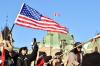 Minas Panagiotakis - GETTY IMAGES
People wave flags near Parliament Hill on Feb. 5, as the protest in Ottawa against COVID mandates continues into a second week.