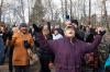 JASON FRANSON - THE CANADIAN PRESS file photo
Supporters of GraceLife Church on the outskirts of Edmonton sing as they gather outside last weekend after the church was forcibly closed due to the pandemic.