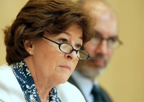 MARTIAL TREZZINI - AP FILE PHOTO
U.N. High Commissioner for Human Rights, Canada's Louise Arbour, speaks during the first session at the United Nations Human Rights Council at the UN headquarters in Geneva, Switzerland, Friday, June 23, 2006.