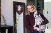 Joss Reimer with her dog Ernesto. (Mikaela MacKenzie / Winnipeg Free Press)
