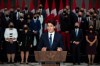 Prime Minister Justin Trudeau speaks at a news conference after the federal cabinet was sworn in on Tuesday. (Justin Tang / The Canadian Press)