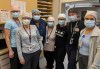 SUPPLIED
Nurses at HSC wearing their homemade surgical scrub caps.