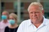 Ontario Premier Doug Ford takes a question from the media during an announcement in Ajax, Ont., on Tuesday, July 28, 2020. THE CANADIAN PRESS/Chris Young