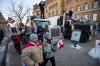 Justin Tang - THE CANADIAN PRESS
Trucks parked along the sidewalk and on Wellington Street outside the Office of the Prime Minister and Privy Council during a rally against COVID-19 restrictions on Parliament Hill in Ottawa on Jan. 30, 2022.