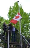 Murray Brewster - THE CANADIAN PRESS
Deputy Prime Minister Chrystia Freeland, Foreign Affairs Minister Melanie Joly, Canada's ambassador to Ukraine Larisa Galadza and Prime Minister Justin Trudeau raise the flag over the Canadian embassy in Kyiv, Ukraine on Sunday, May 8, 2022.