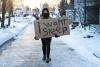 Justin Tang - THE CANADIAN PRESS
A person leaves a counter-protest as a protest against COVID-19 restrictions, marked by the constant honking of truck horns, continues into its second week in Ottawa.