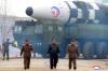 STR - Korean Central News Agency via KNS/AFP via Getty Images
North Korean leader Kim Jong Un, centre, walks near a missile on March 24 in this photo released by state media. “It is no coincidence that North Korea marked the beginning of the Russia-Ukraine war by resuming its provocative missile testing program,” Thomas Walkom writes.