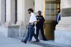 Sean Kilpatrick - THE CANADIAN PRESS
Prime Minister Justin Trudeau walks with a cane as he leaves a news conference in Ottawa on May 31, 2021. Trudeau twisted his ankle while playing Frisbee with his kids.