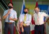 Andrew Vaughan - THE CANADIAN PRESS
Prime Minister Justin Trudeau, left, Newfoundland and Labrador Premier Andrew Furey and Natural Resources Minister Seamus O'Regan make some adjustments in a sweltering gymnasium at the College of the North Atlantic in St. John's, N.L. on July 28, 2021.